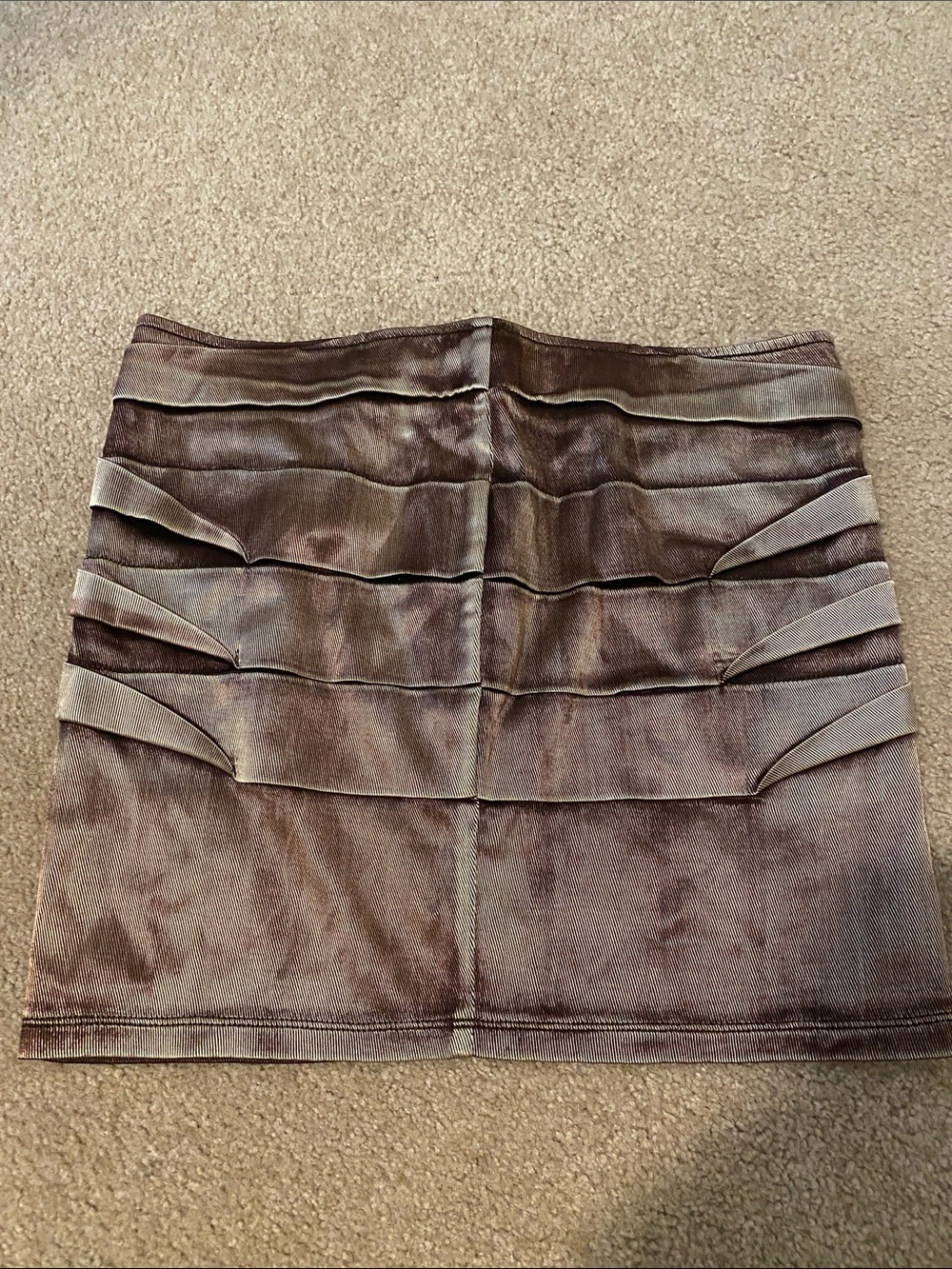 Tiered Brown Metallic Mini Skirt